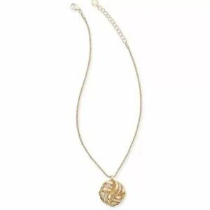 Charter Club Pave Love Knot Pendant Necklace in Gold-Tone